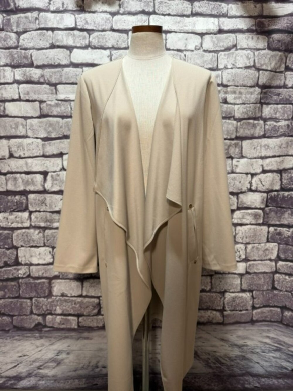 Nine West Beige Long Sleeve Duster Size L